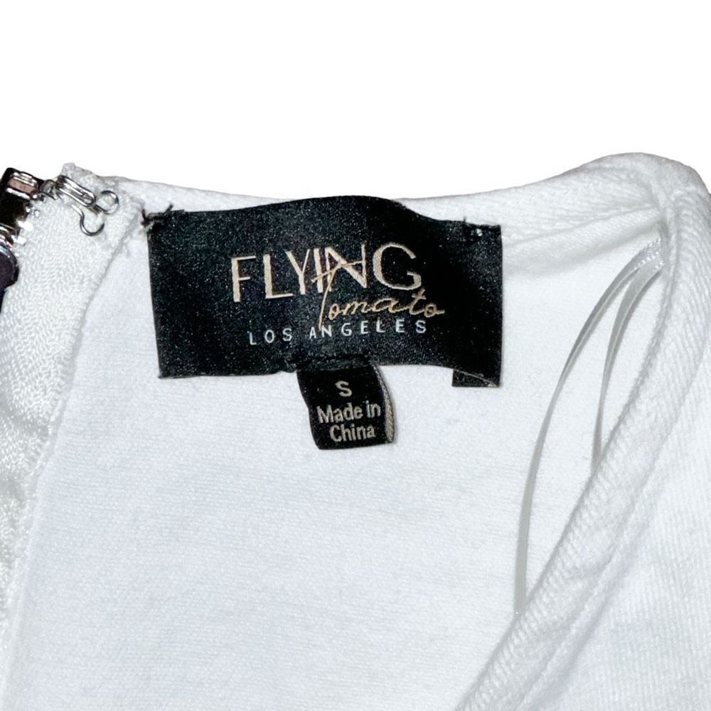 Flying Tomato Denim Jumpsuit Cutout White Small - Picture 5 of 9